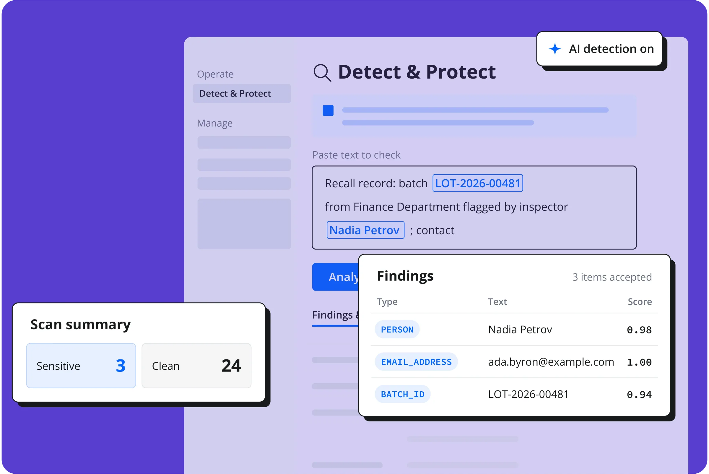 Regulated fields automatically identified and flagged before migration
