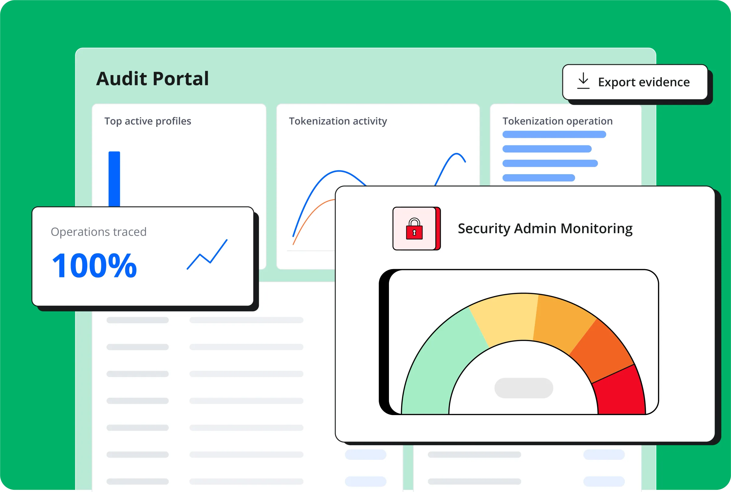 Bluemetrix Audit Portal showing user activity and access results for every tokenize and detokenize event